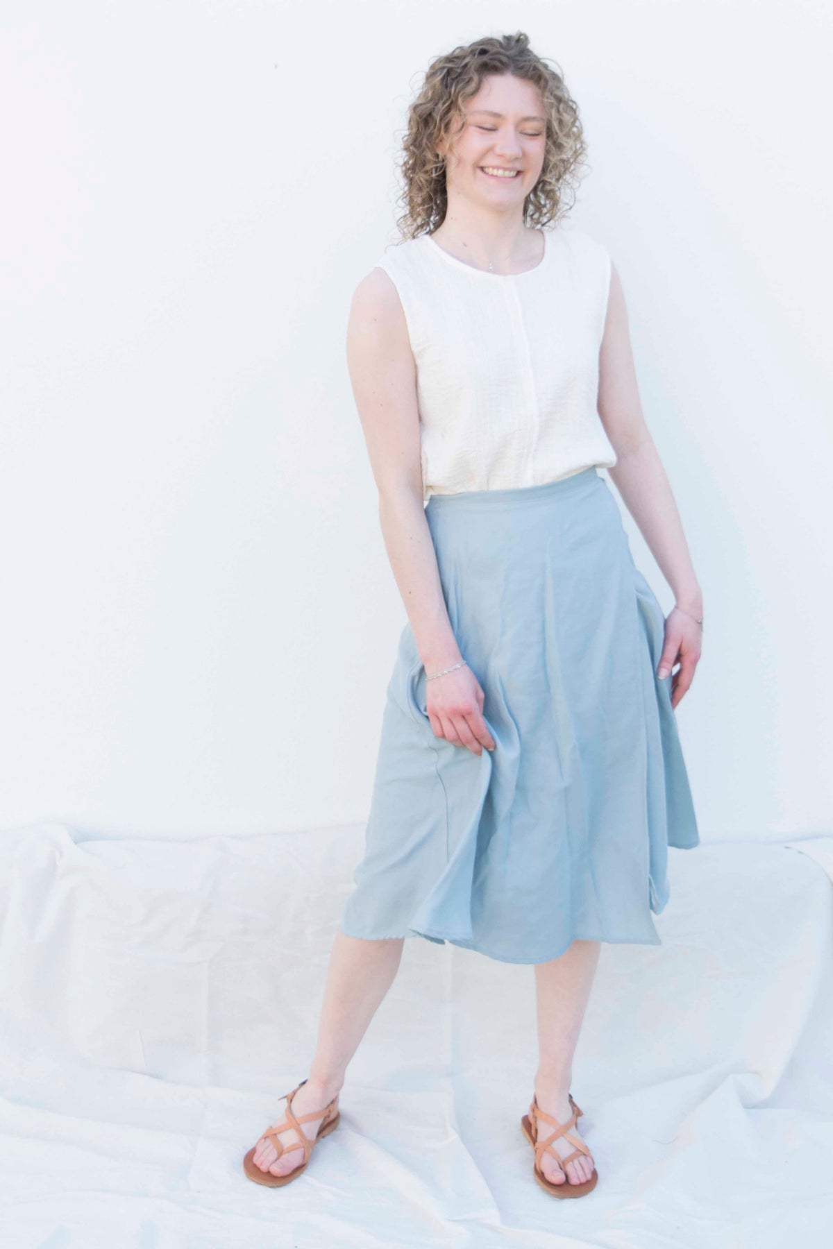 Dance wrap skirt sky