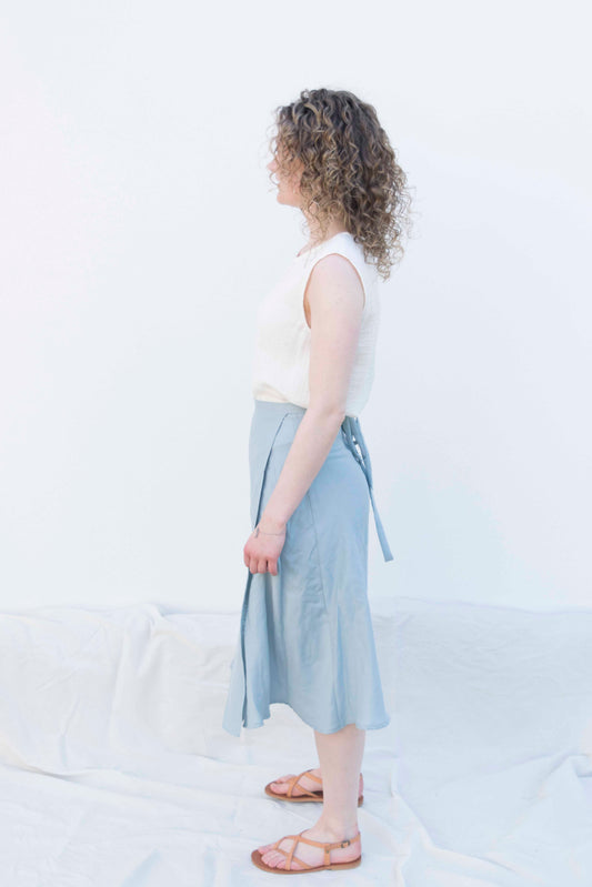 Dance wrap skirt sky