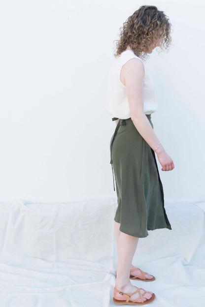 Dance wrap skirt olive