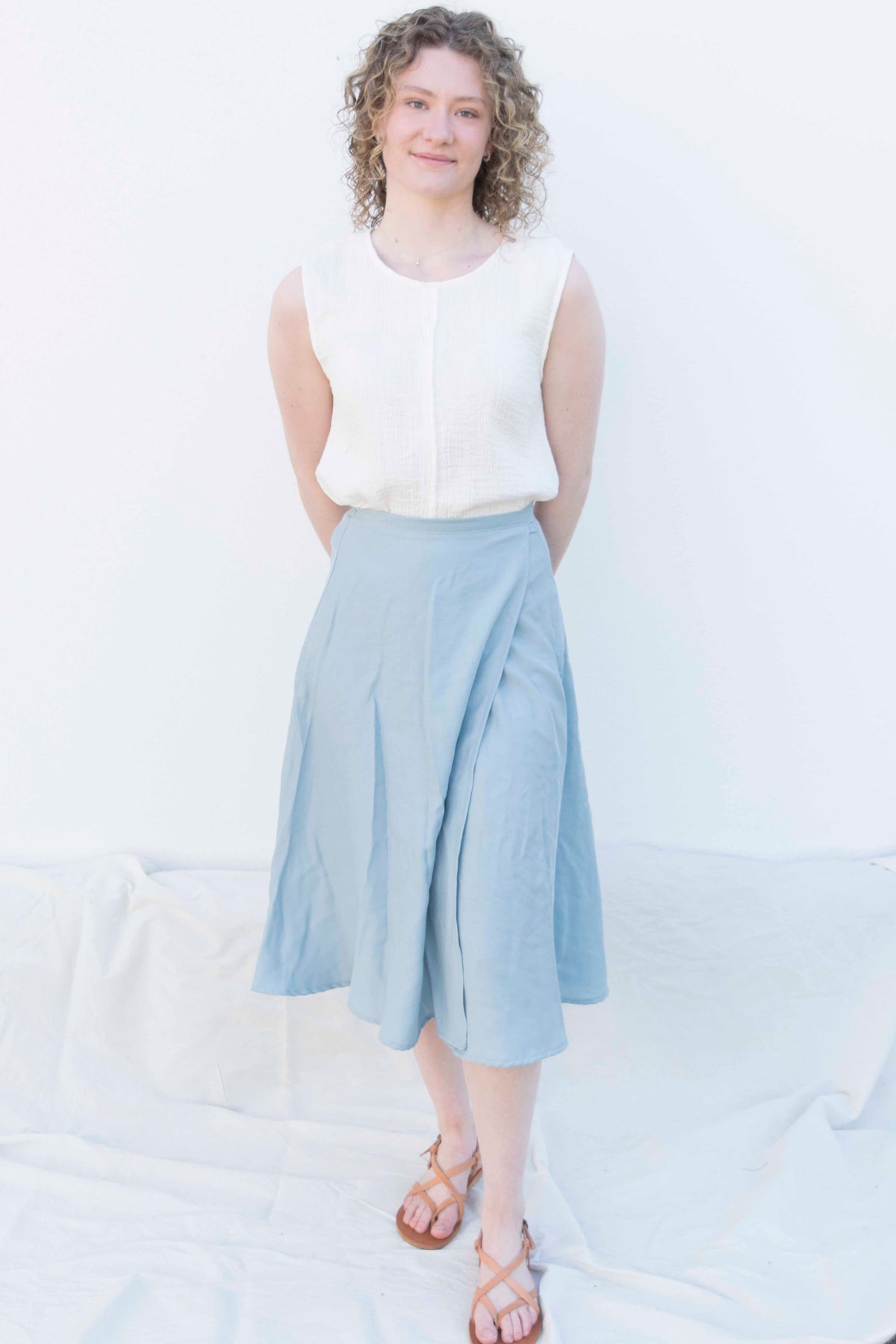 Dance wrap skirt sky
