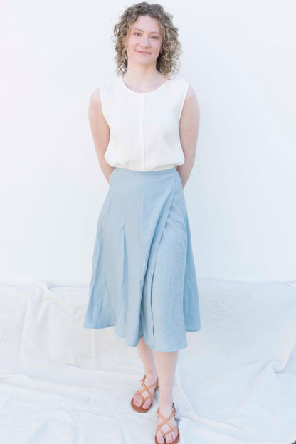 Dance wrap skirt sky