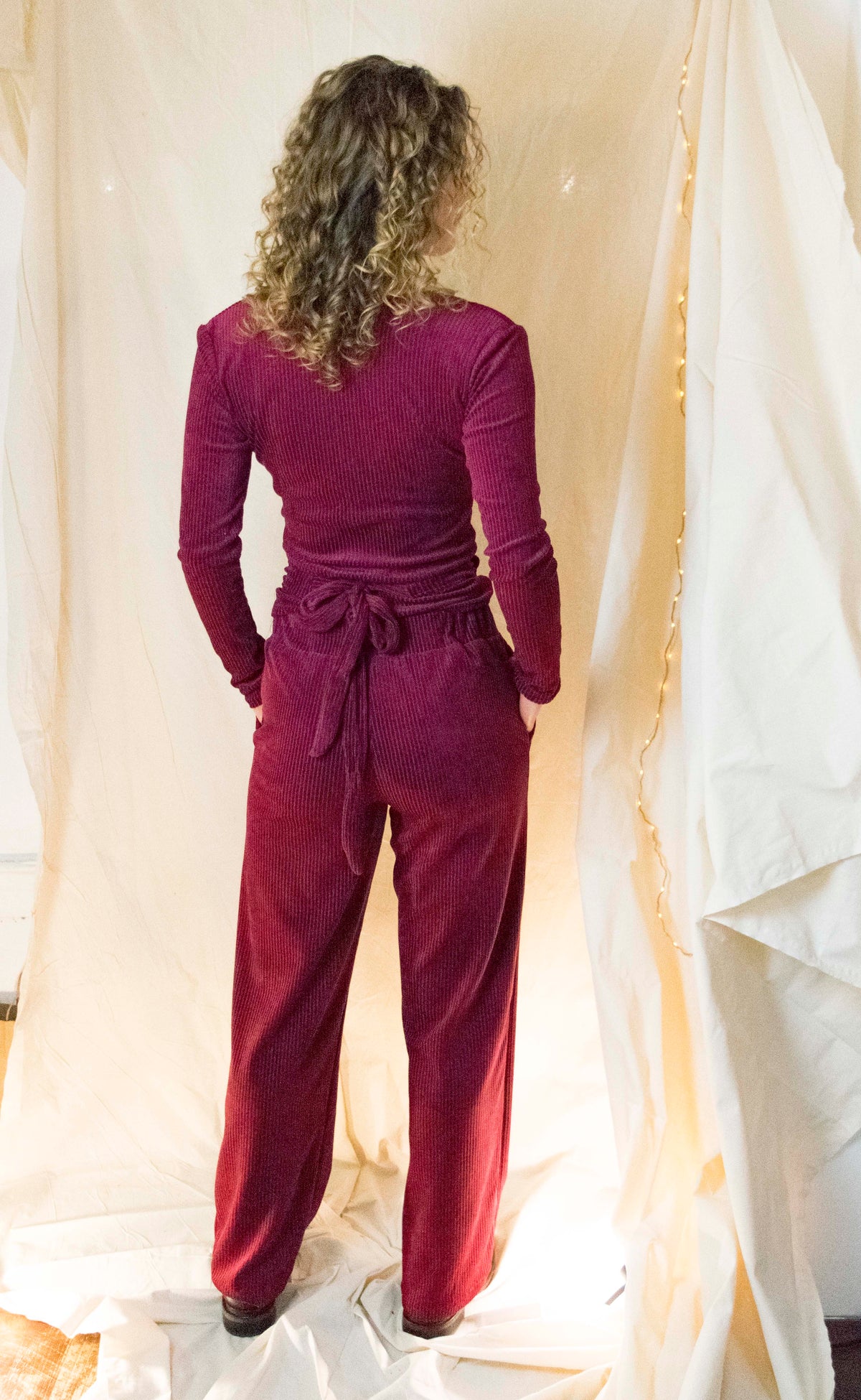 Wrap top rib raspberry