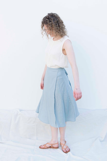 Dance wrap skirt sky