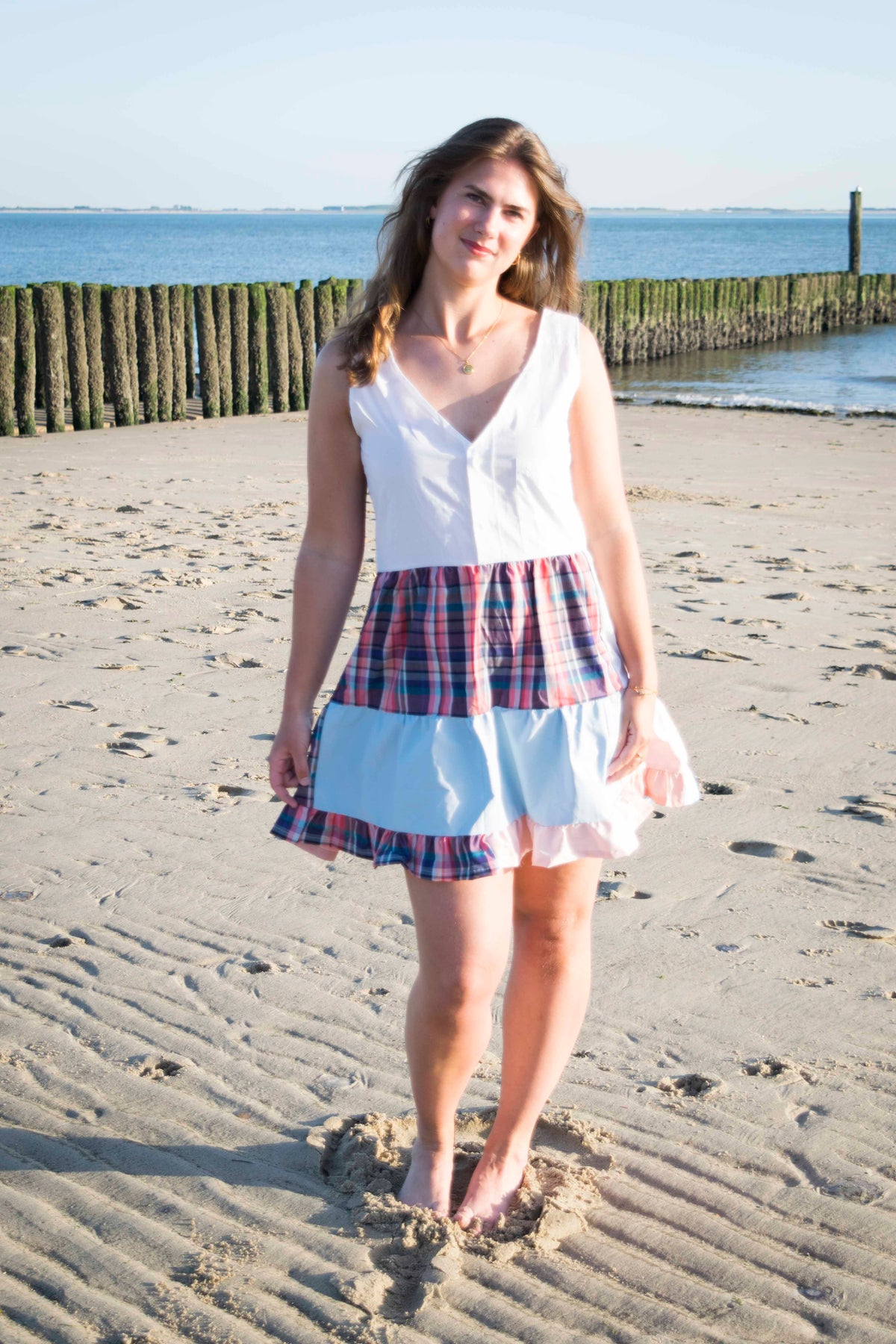 Remix Dreamer Dress, Vorderansicht der karierten Mittelbahn