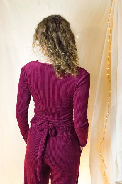 Wrap top rib raspberry