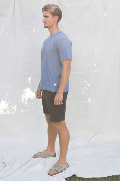 Shorts men donkerbruin, zijaanzicht