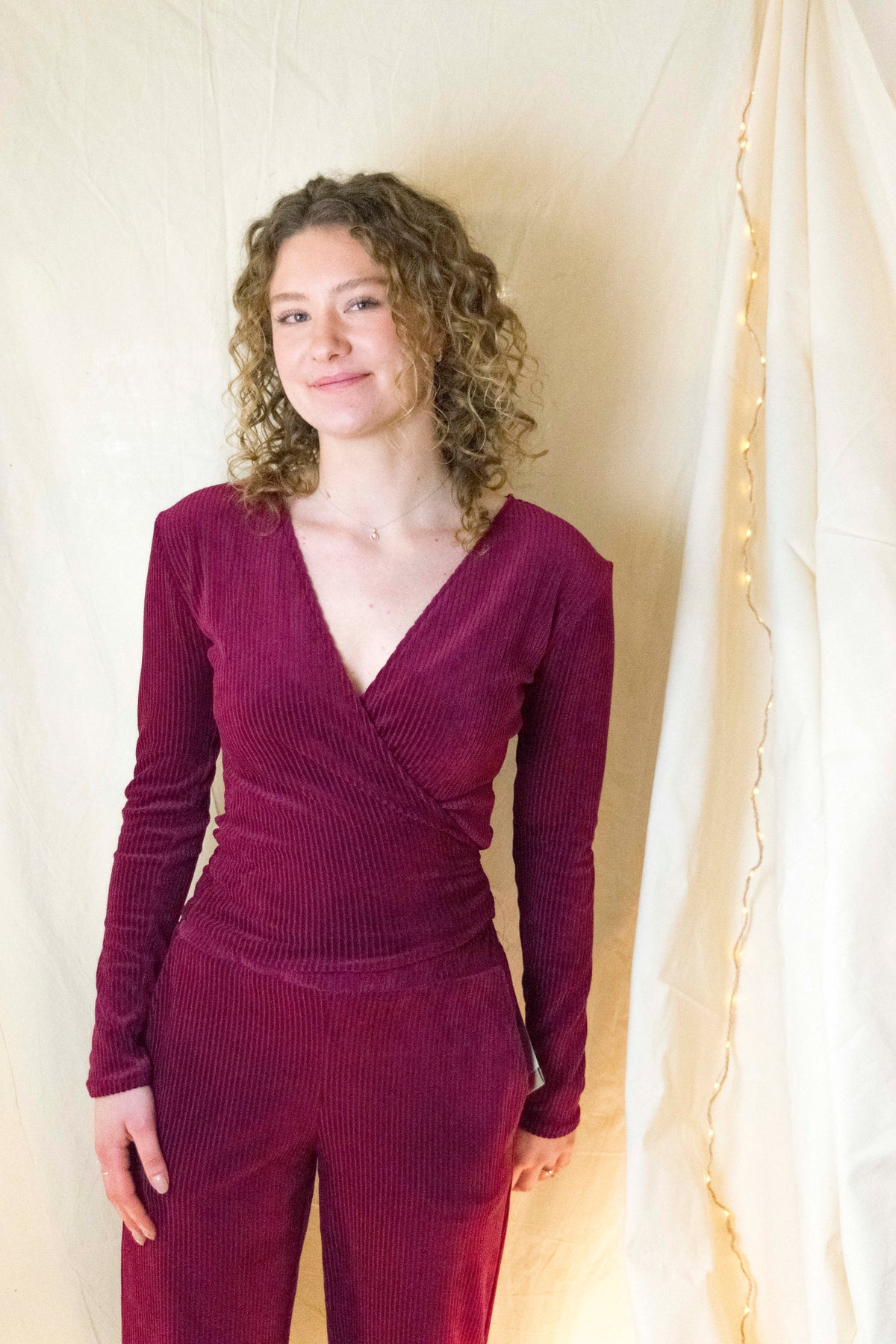 Wrap top rib raspberry