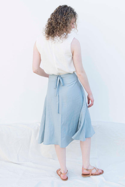 Dance wrap skirt sky