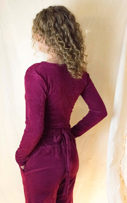 Wrap top rib raspberry