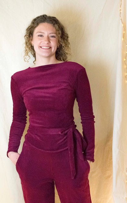 Wrap top rib raspberry