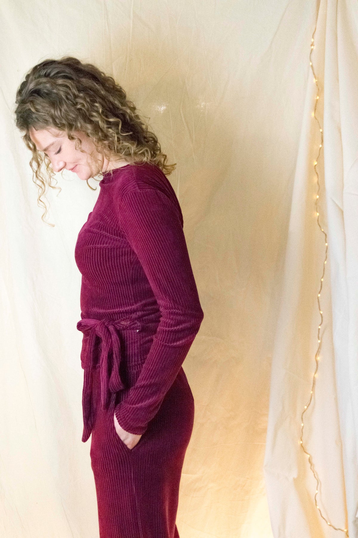 Wrap top rib raspberry