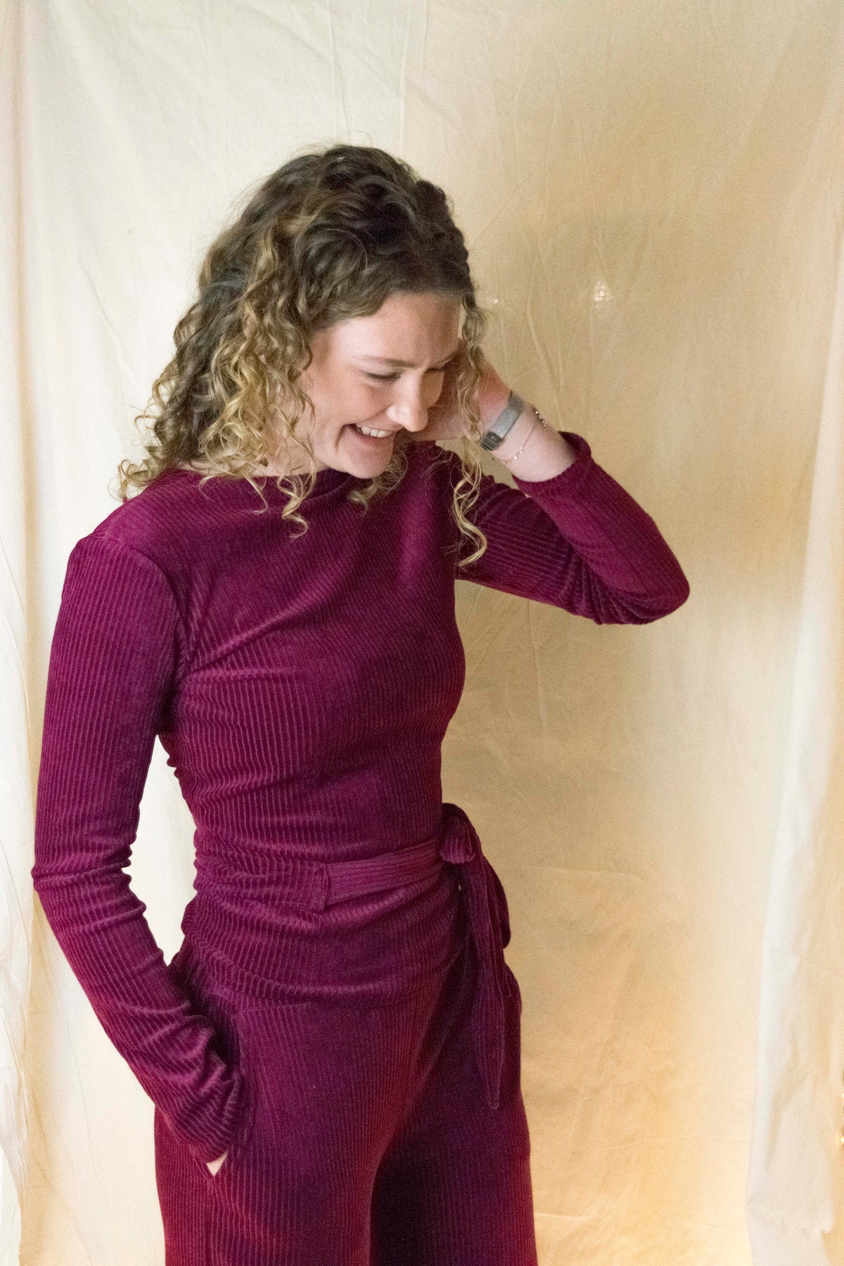 Wrap top rib raspberry