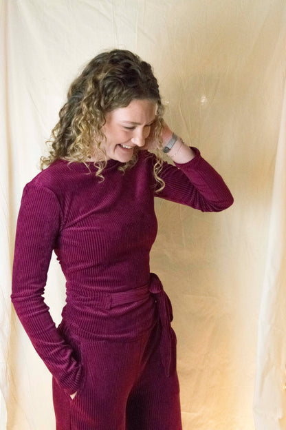 Wrap top rib raspberry